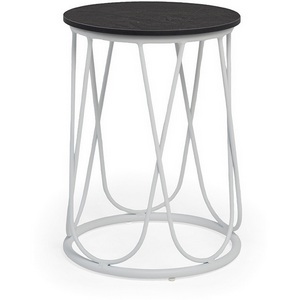 Изображение товара "Перу" журнальный стол из HPL круглый ?40 H55, каркас из алюминия белый (RAL 9016) муар, цвет столешницы "серый мрамор" 4SIS D3102H-D40-Al-PER(Ral9016Mua)-4sis