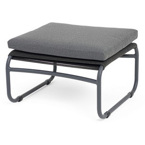 Изображение товара "Ането" пуф плетеный из роупа, каркас алюминий темно-серый (RAL7024) муар, роуп темно-серый круглый 4SIS ANE-P-001 RAL7024 Mua D-grey