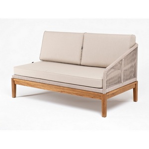 Изображение товара "Канны" левый модуль плетеный из роупа, основание дуб, роуп бежевый круглый, ткань бежевая 15052 4SIS KAN-MLS2-T001 W Mua beige(beige15052)