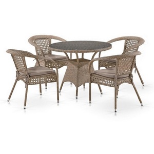 Изображение товара Комплект плетеной мебели Afina Лион-1B T220CT/Y32-W56 Light brown 4Pcs