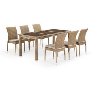 Изображение товара Комплект плетеной мебели Afina T365/Y380B-W65 Light Brown (6+1)