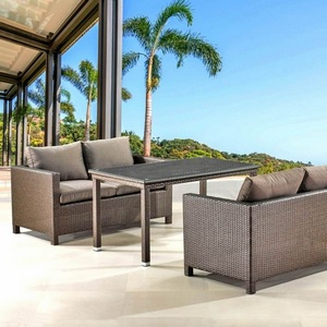 Изображение товара Обеденный комплект плетеной мебели с диванами Afina T256A/S59A-W53 Brown