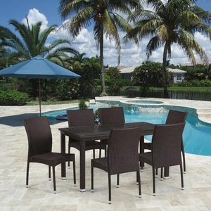 Изображение товара Обеденный комплект плетеной мебели из искусственного ротанга Afina T256A/YC380A-W53 Brown (6+1) + подушки на стульях