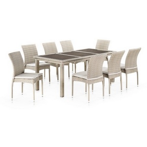 Изображение товара Комплект плетеной мебели Afina T365/Y380C-W85 Latte (8+1) + подушки