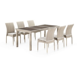 Изображение товара Комплект плетеной мебели Afina T365/Y380C-W85 Latte (6+1) + подушки