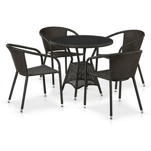 Изображение товара Комплект плетеной мебели T707ANS/Y137C-W53 4Pcs Brown (Искусственный ротанг/Коричневый) Afina