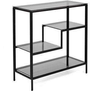 Изображение товара Консольный стол с полкой AllConsoles 1013-CB grey черный муар (прямоугольная столешница, 4 ножки)