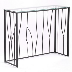 Изображение товара Консольный стол AllConsoles 1021-CB clear черный муар (прямоугольная столешница, П-образная опора)