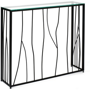 Изображение товара Консольный стол AllConsoles 1022-CB clear черный муар (прямоугольная столешница, П-образная опора)