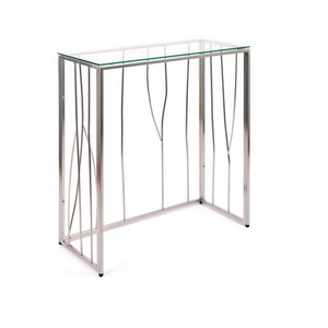 Изображение товара Консольный стол AllConsoles 1023-CS clear серебряный (прямоугольная столешница, П-образная опора)