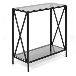 Изображение товара Консольный стол с полкой AllConsoles 1033-CB grey черный муар (прямоугольная столешница, 4 ножки)