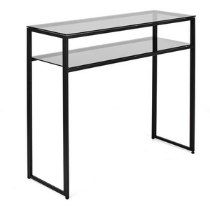 Изображение товара Консольный стол с полкой AllConsoles 1041-CB grey черный муар (прямоугольная столешница, I I-образная опора)