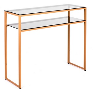 Изображение товара Консольный стол с полкой AllConsoles 1041-CG grey золотой (прямоугольная столешница, I I-образная опора)