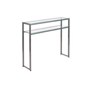 Изображение товара Консольный стол с полкой AllConsoles 1042-CS clear серебряный (прямоугольная столешница, I I-образная опора)