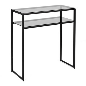 Изображение товара Консольный стол с полкой AllConsoles 1043-CB grey черный муар (прямоугольная столешница, I I-образная опора)