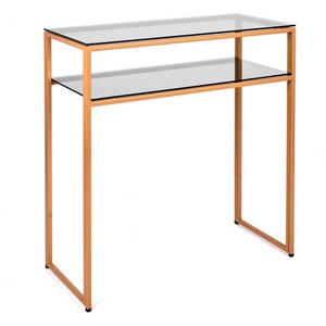 Изображение товара Консольный стол с полкой AllConsoles 1043-CG grey золотой (прямоугольная столешница, I I-образная опора)