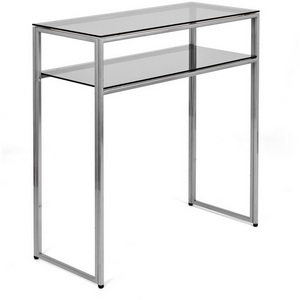 Изображение товара Консольный стол с полкой AllConsoles 1043-CS grey серебряный (прямоугольная столешница, I I-образная опора)
