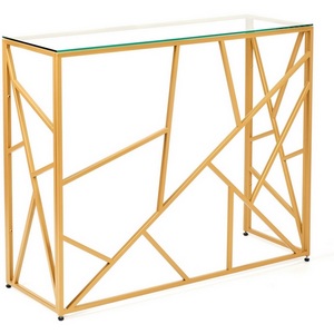 Изображение товара Консольный стол AllConsoles 1051-CG clear золотой (прямоугольная столешница, П-образная опора)
