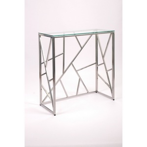 Изображение товара Консольный стол AllConsoles 1053-CS clear серебряный (прямоугольная столешница, П-образная опора)