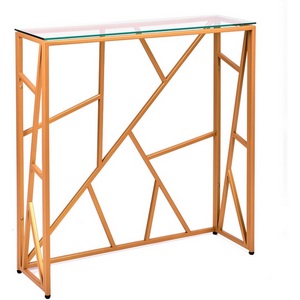 Изображение товара Консольный стол AllConsoles 1054-CG clear золотой (прямоугольная столешница, П-образная опора)
