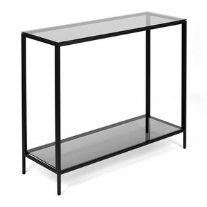 Изображение товара Консольный стол с полкой AllConsoles 1081-CB grey черный муар (прямоугольная столешница, 4 ножки)