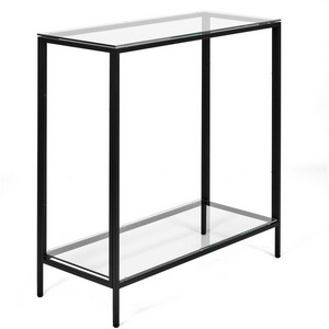 Изображение товара Консольный стол с полкой AllConsoles 1083-CB clear черный муар (прямоугольная столешница, 4 ножки)