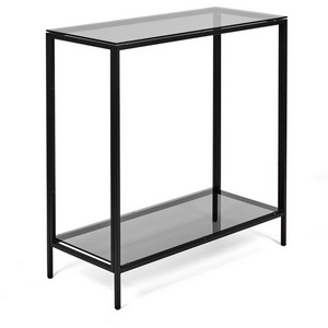 Изображение товара Консольный стол с полкой AllConsoles 1083-CB grey черный муар (прямоугольная столешница, 4 ножки)