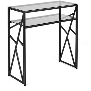 Изображение товара Консольный стол с полкой AllConsoles 1093-CB grey черный муар (прямоугольная столешница, I I-образная опора)