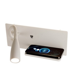 Изображение товара Настенный светильник светодиодный для чтения с выключателем с полкой AM Group AM483 WH