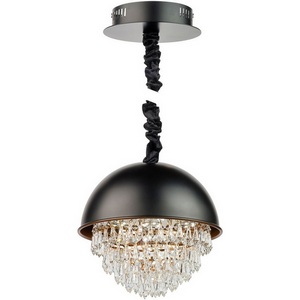 Изображение товара Подвесная люстра для гостиной диаметром 30 см светодиодная AM Group AM8623 AM8623-300 BK/G