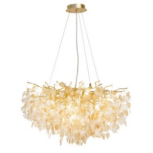Изображение товара Подвесная люстра AM Group Forest D800 GOLD листья