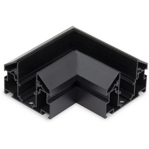 Изображение товара Угловой соединитель горизонтальный для шинопровода с закладным профилем черный для натяжного потолка ПВХ 48V AM Group MAGNET AM538 BK