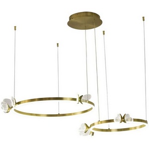 Изображение товара Подвесной светильник светодиодный с бабочками AM Group MARIPOSA SPD400+600 POLISHED GOLD