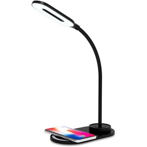 Изображение товара Офисная настольная лампа светодиодная с регулировкой цветовой температуры USB-портом и беспроводным ЗУ Ambrella De DE589