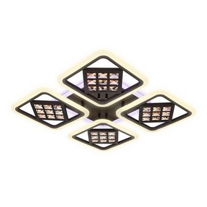 Изображение товара Потолочная люстра с квадратным плафоном светодиодная с пультом регулировкой яркости и цветовой температуры ночным режимом Ambrella Acrylica Ice FA287 (Умный дом)