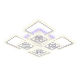 Изображение товара Потолочная люстра с квадратным плафоном светодиодная с пультом регулировкой яркости и цветовой температуры ночным режимом Ambrella Acrylica Ice FA289 (Умный дом)