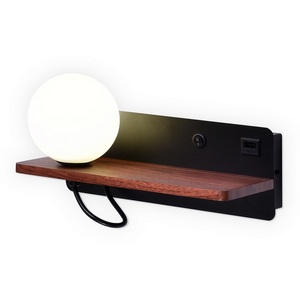 Изображение товара Бра светодиодное с выключателем и USB-портом, полкой Ambrella Wallers FW521 в форме шара