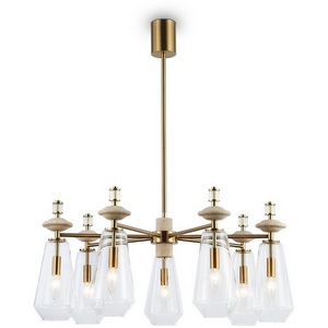 Изображение товара Потолочная люстра на штанге с травертином Ambrella Ceramo Modern LH53306