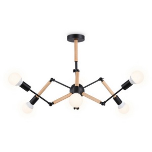 Изображение товара Люстра потолочная с арматурой из дерева на штанге паук Ambrella Traditional TR80488