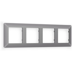 Изображение товара Рамка Ambrella Volt ALFA Line (Сталь матовый) 4-ая AF110504