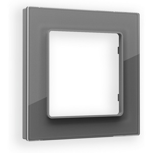 Изображение товара Рамка Ambrella Volt ALFA Platos (Антрацит серый Стекло органическое) 1-ая AF330651