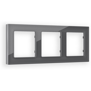 Изображение товара Рамка Ambrella Volt ALFA Platos (Антрацит серый Стекло органическое) 3-ая AF330653