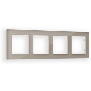 Изображение товара Рамка Ambrella Volt ALFA Platos (Серо-бежевый Стекло закаленное натуральное) 4-ая AF380604