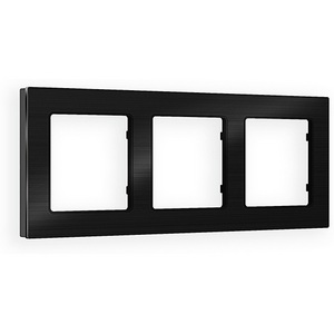 Изображение товара Рамка Ambrella Volt ALFA Platos (Черный Металл шлифованный) 3-ая AF550503