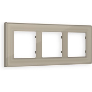 Изображение товара Рамка Ambrella Volt ALFA Arctic (Серо-бежевый Стекло органическое) 3-ая AF580363