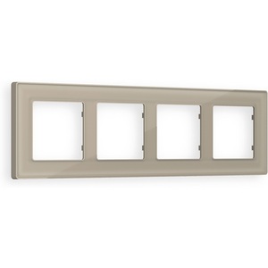 Изображение товара Рамка Ambrella Volt ALFA Arctic (Серо-бежевый Стекло органическое) 4-ая AF580364