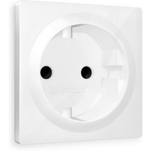Изображение товара Лицевая панель Ambrella Volt ALFA (Белый глянец) для электрической розетки с заземлением со шторками QUANT AP1070