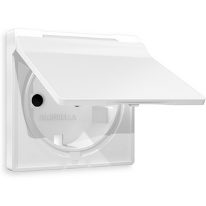 Изображение товара Лицевая панель Ambrella Volt ALFA (Белый матовый) для электрической розетки с/з со шторками и крышкой IP44 QUANT AP1280