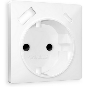 Изображение товара Лицевая панель Ambrella Volt ALFA (Белый матовый) для электрической розетки с/з со шторками 2USB A+C QUANT AP1300
