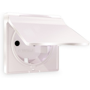 Изображение товара Лицевая панель Ambrella Volt ALFA (Жемчуг) для электрической розетки с заземлением со шторками и крышкой IP44 QUANT AP2080